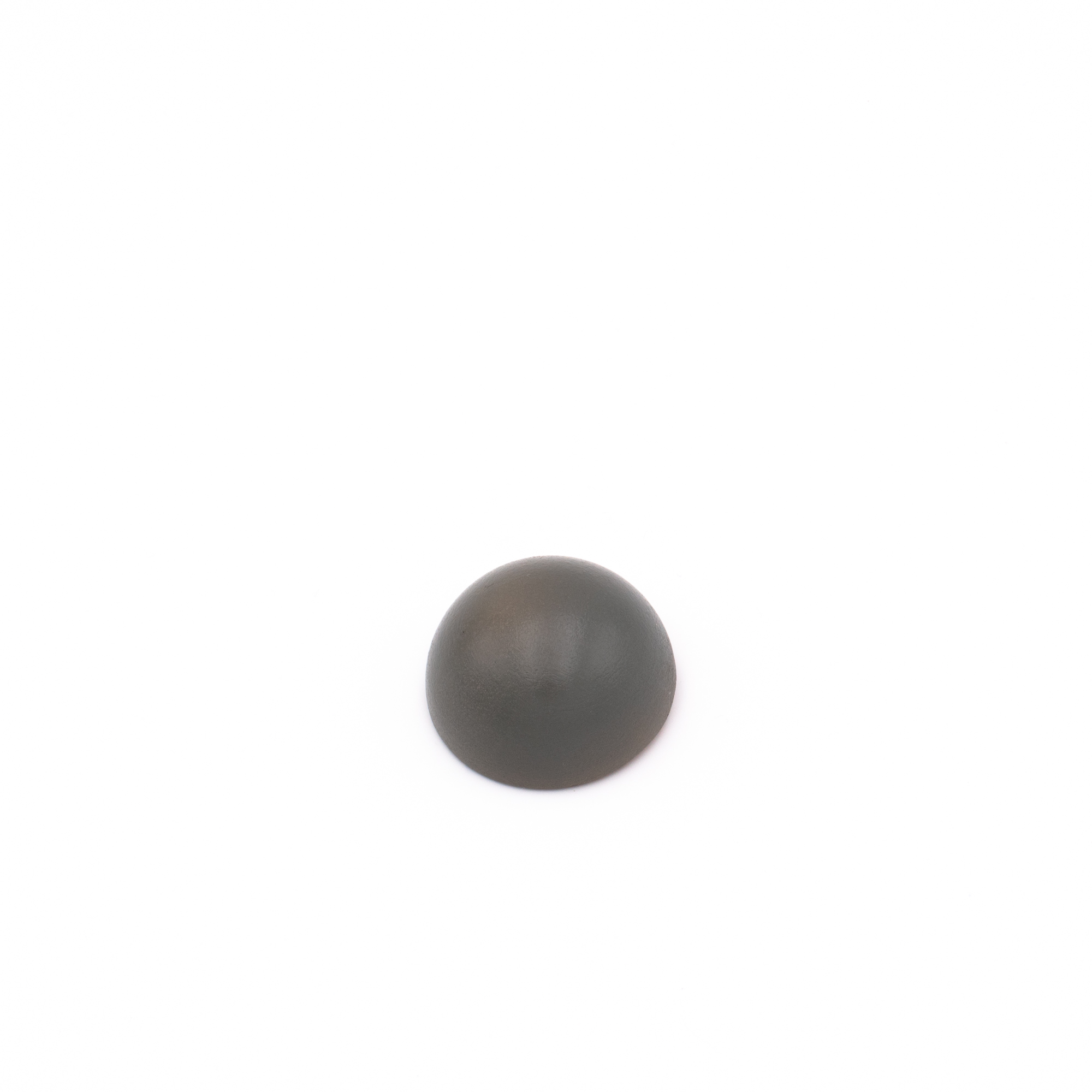 Tappo terminale in faggio grigio semisferico per corrimano in legno, semisfera in legno tinta grigio, su sfondo bianco