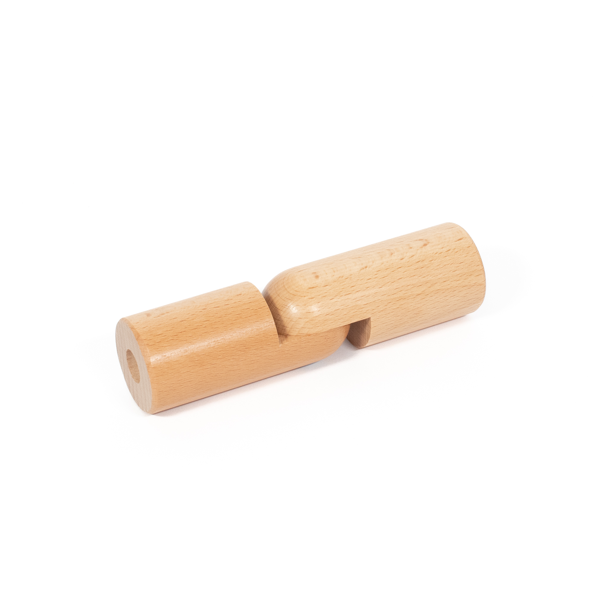 Raccordo ad angolo variabile in faggio Ø 42 mm per corrimano in legno, disteso, snodo di lato senza vite visibile