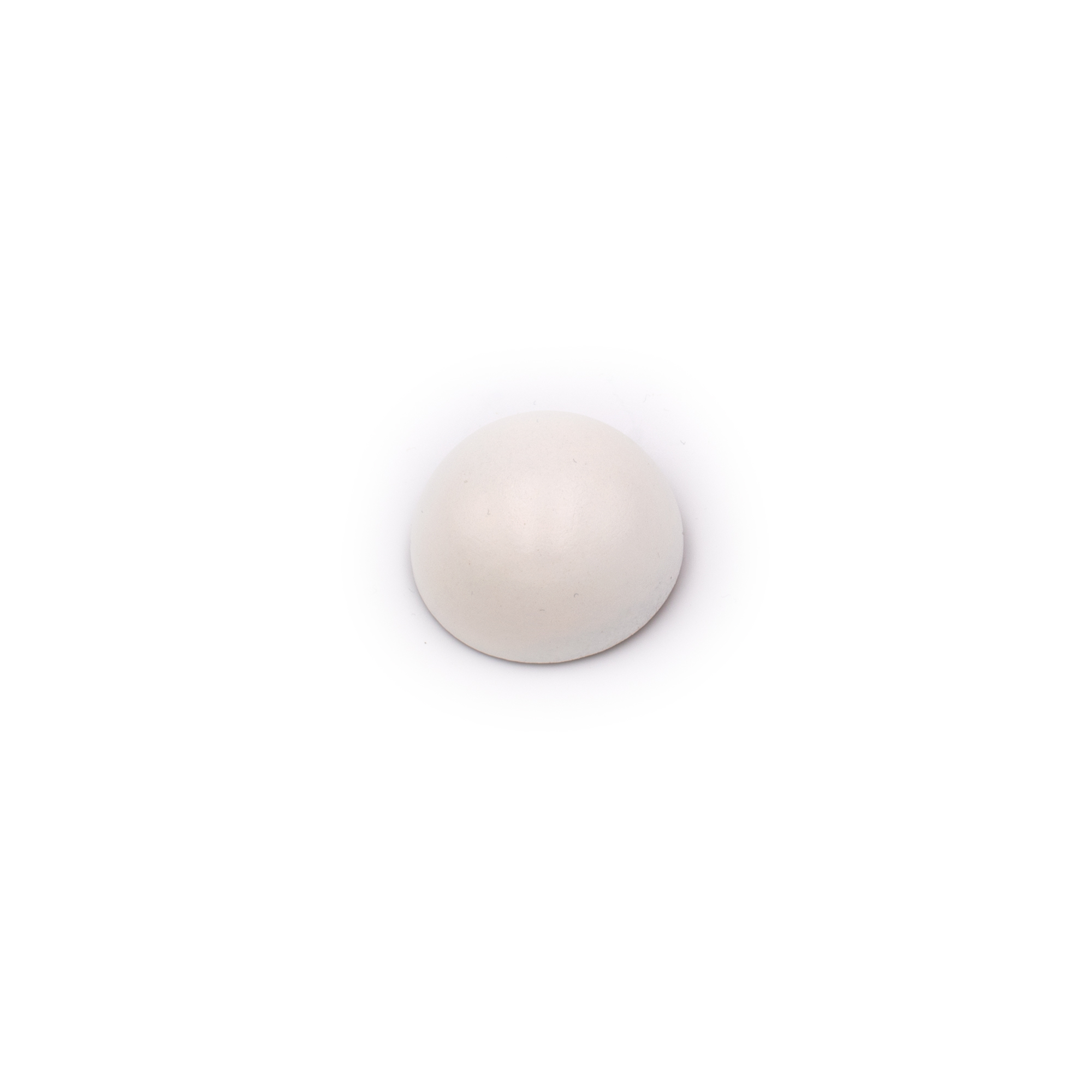 Tappo terminale in faggio bianco per corrimano in legno, semisfera in legno verniciata bianca, Ø 40 - 50 mm, su sfondo bianco