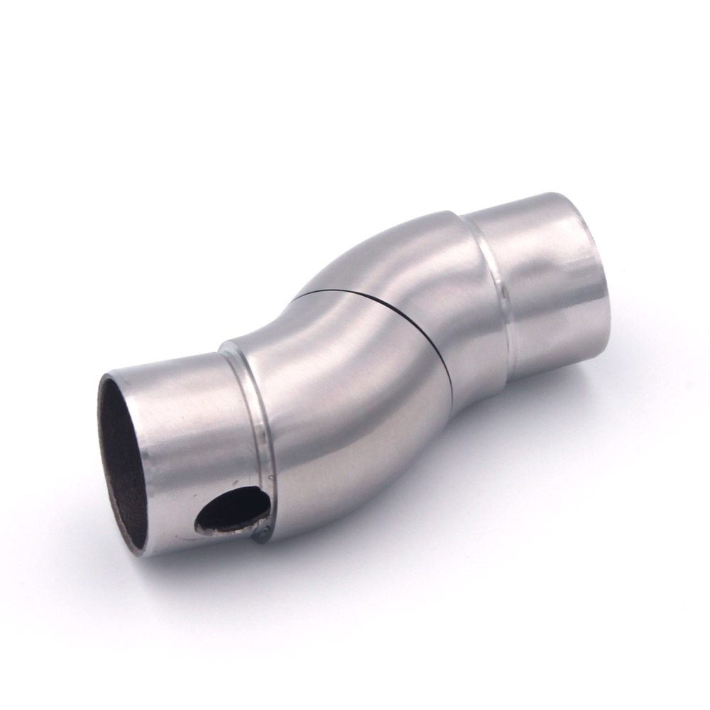 Curva flessibile per corrimano in acciaio inossidabile Ø 42,4 mm, snodo leggermente piegato, innesto con foro davanti