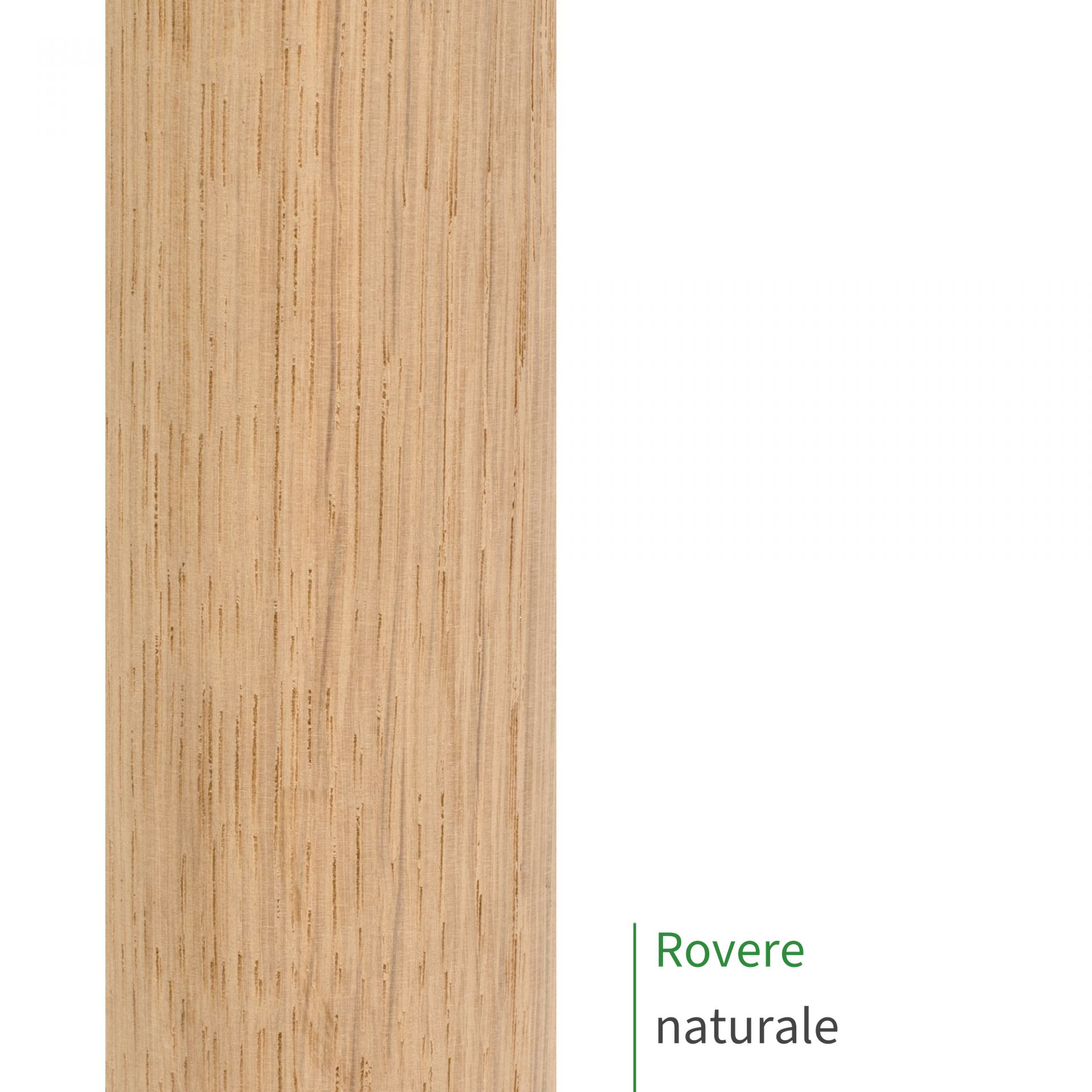 Corrimano in rovere naturale, primo piano della superficie del legno con venatura dritta e tonalità miele
