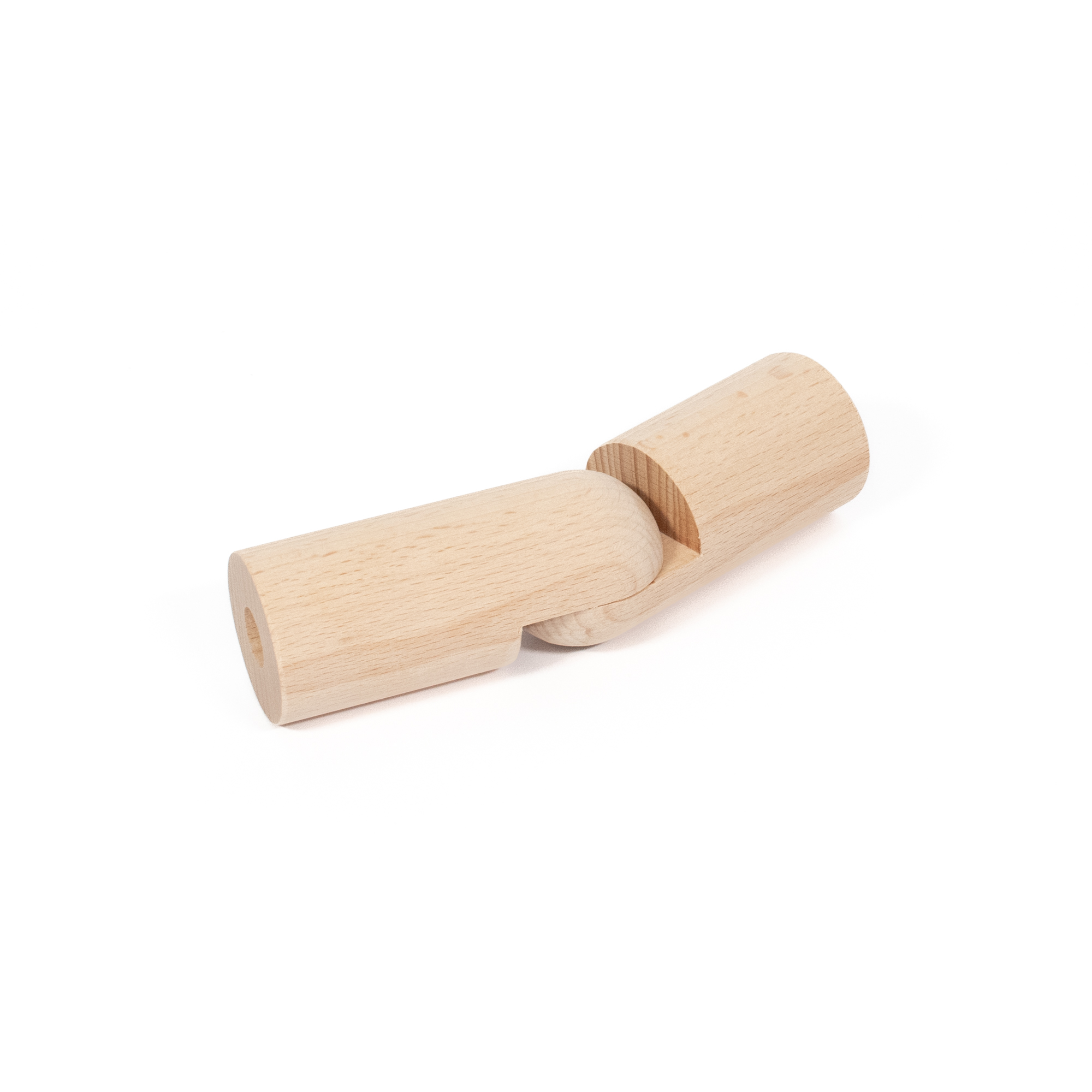 Raccordo ad angolo variabile in faggio Ø 42 mm per corrimano in legno, leggermente piegato, intaglio dello snodo di lato