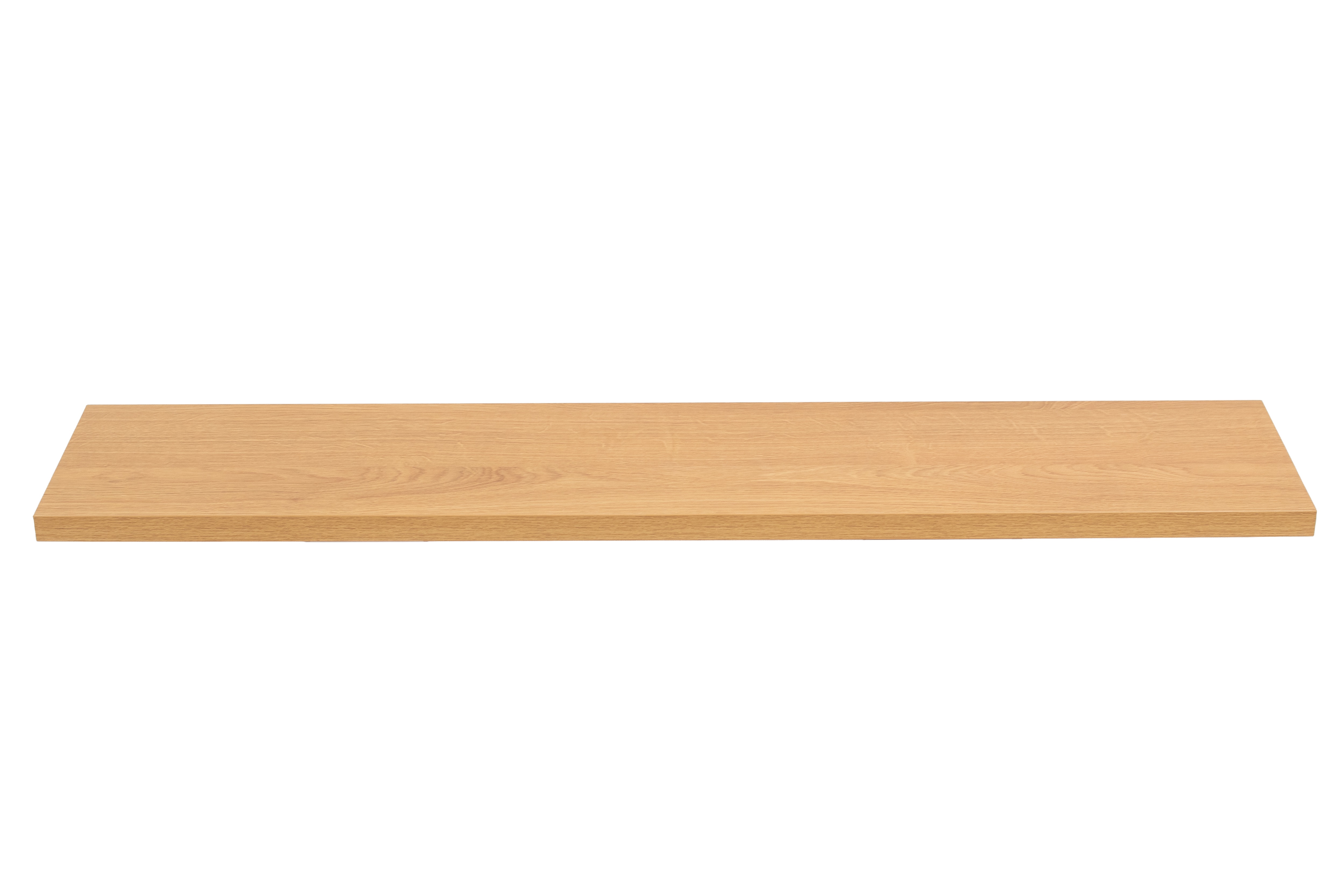 Davanzale in nobilitato effetto legno rovere, scontornato in vista frontale su sfondo bianco